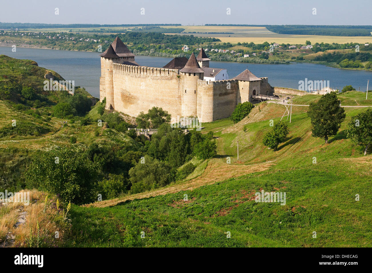 Forte di Khotyn, Oblast di Chernivtsi provincia, Ucraina, Europa Foto Stock