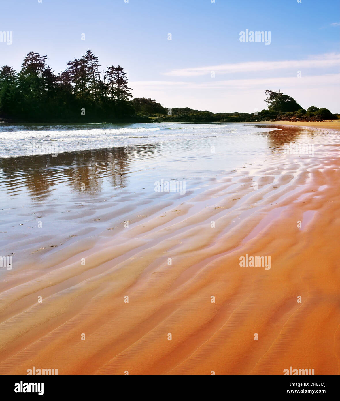 Ocean deflusso su isola di Vancouver Foto Stock