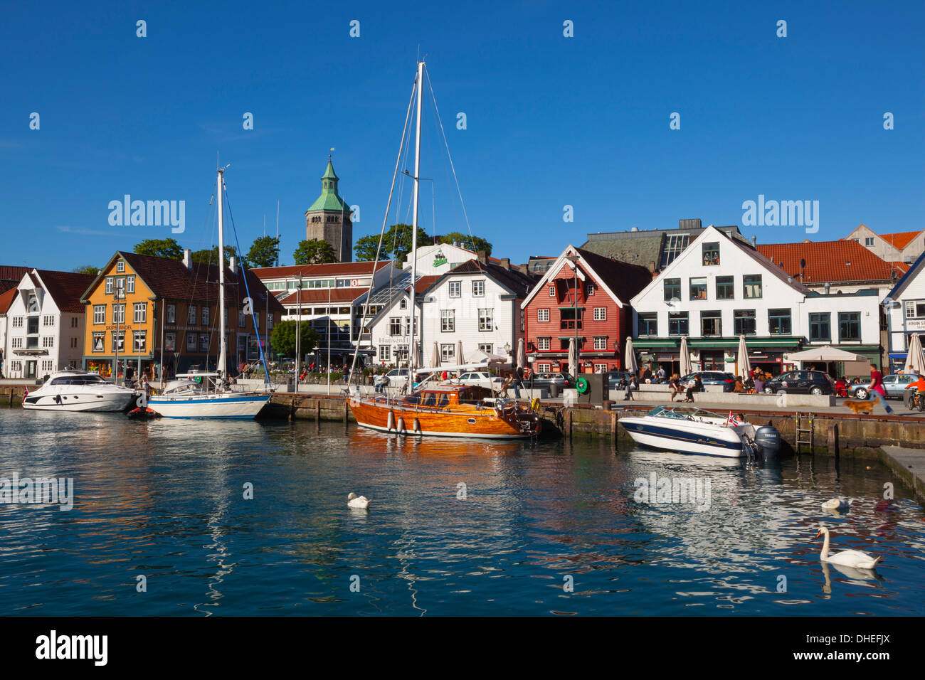 Stavanger del pittoresco porto, Stavanger, Rogaland, Norvegia, Scandinavia, Europa Foto Stock