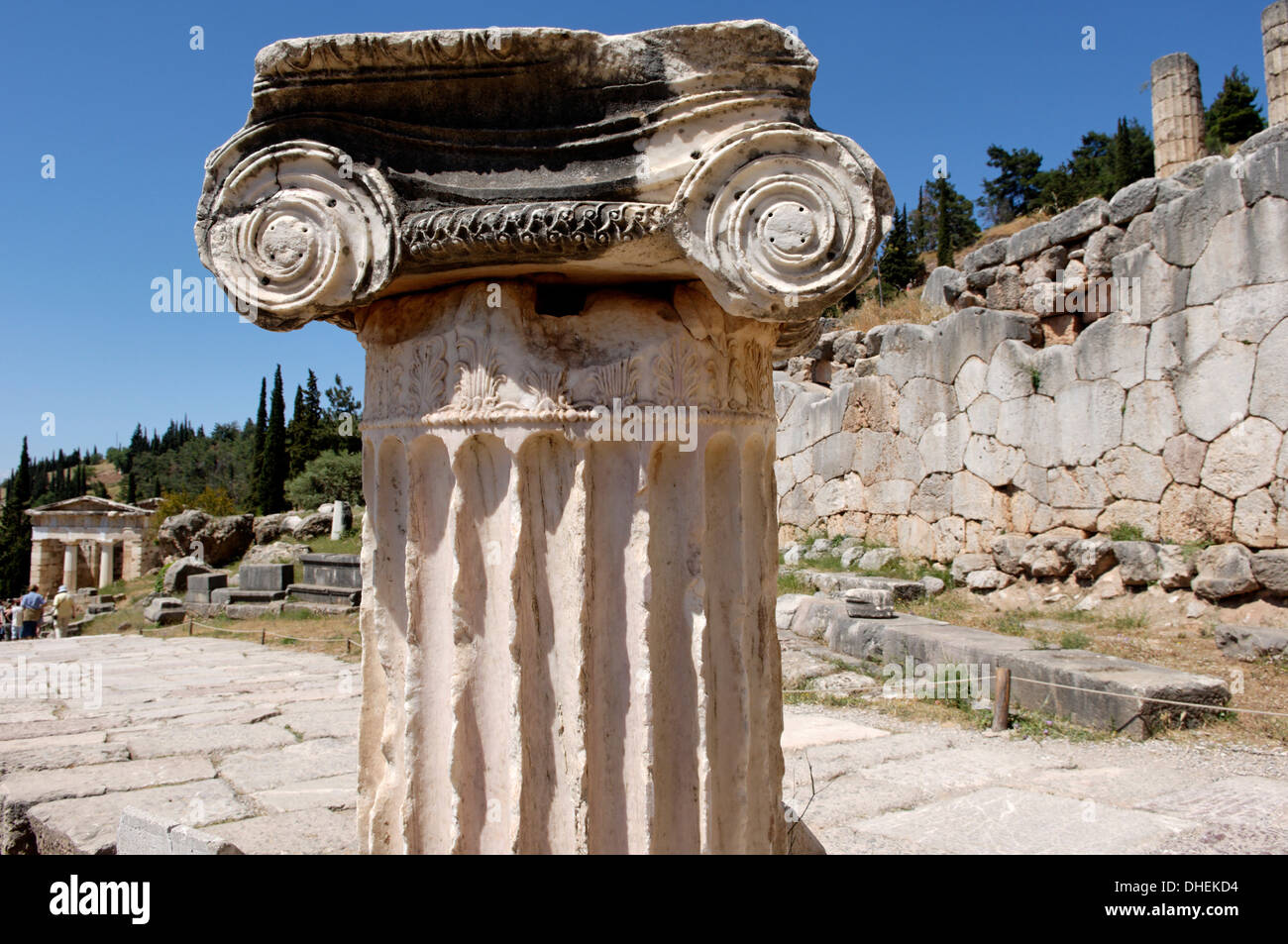 Le mura poligonali, Delphi, UNESCO, Peloponneso, Grecia Foto Stock
