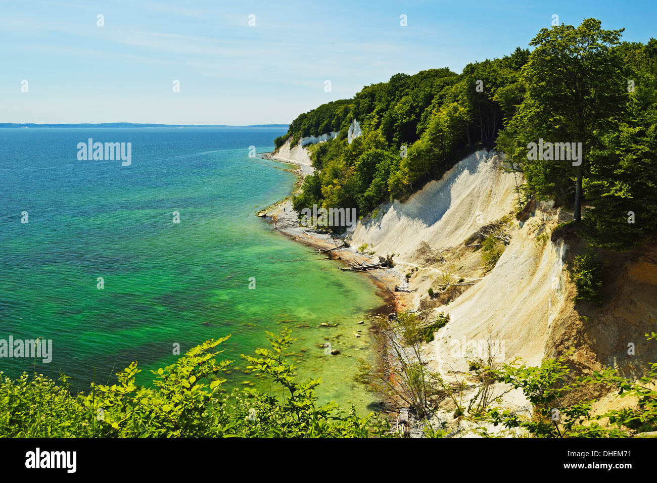 Chalk cliffs, Jasmund National Park, Ruegen Isola, Meclenburgo-Pomerania Occidentale, Germania, Europa Foto Stock