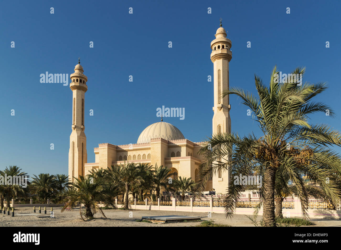 Al Fateh Grande Moschea, Manama, Bahrein, Medio Oriente Foto Stock