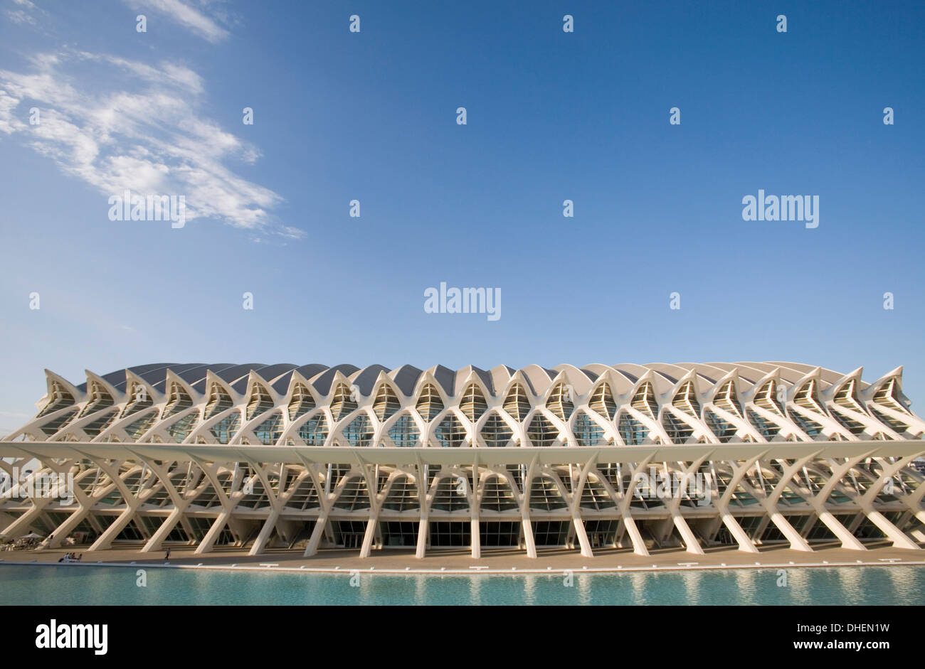 Il Museu de les Ciencies Principe Felipe, Ciutat de les Arts i de les Ciencies, Valencia, Costa del Azahar, Spagna Foto Stock