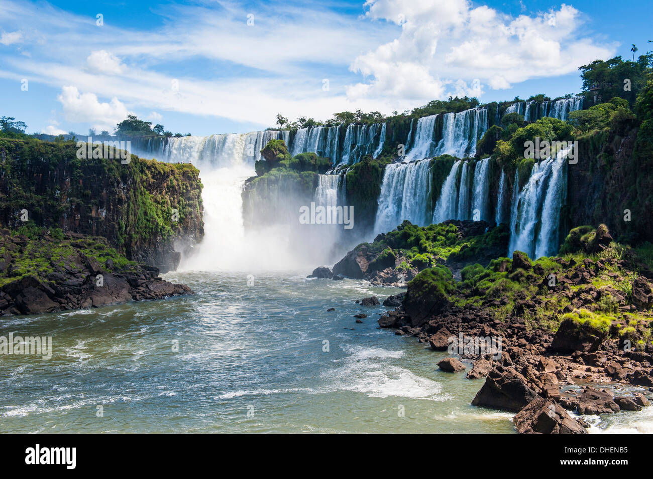 Foz de Iguazu, più grandi cascate, Parco Nazionale di Iguazu, Sito Patrimonio Mondiale dell'UNESCO, Argentina Foto Stock