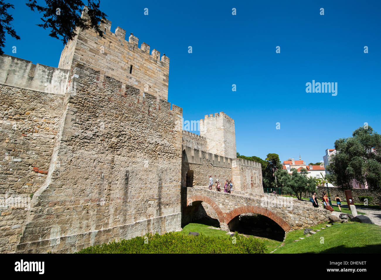 Castelo de Sao Jorge, Lisbona, Portogallo, Europa Foto Stock