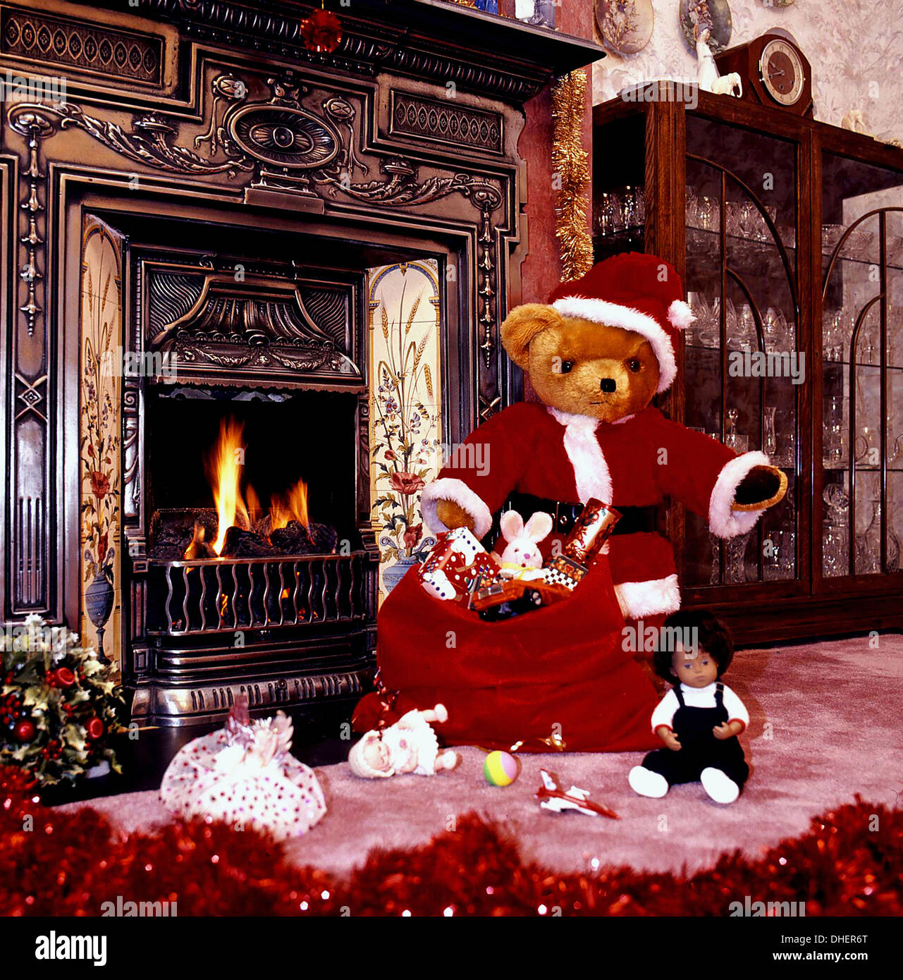 Orsacchiotto di peluche Babbo Natale.. Foto Stock