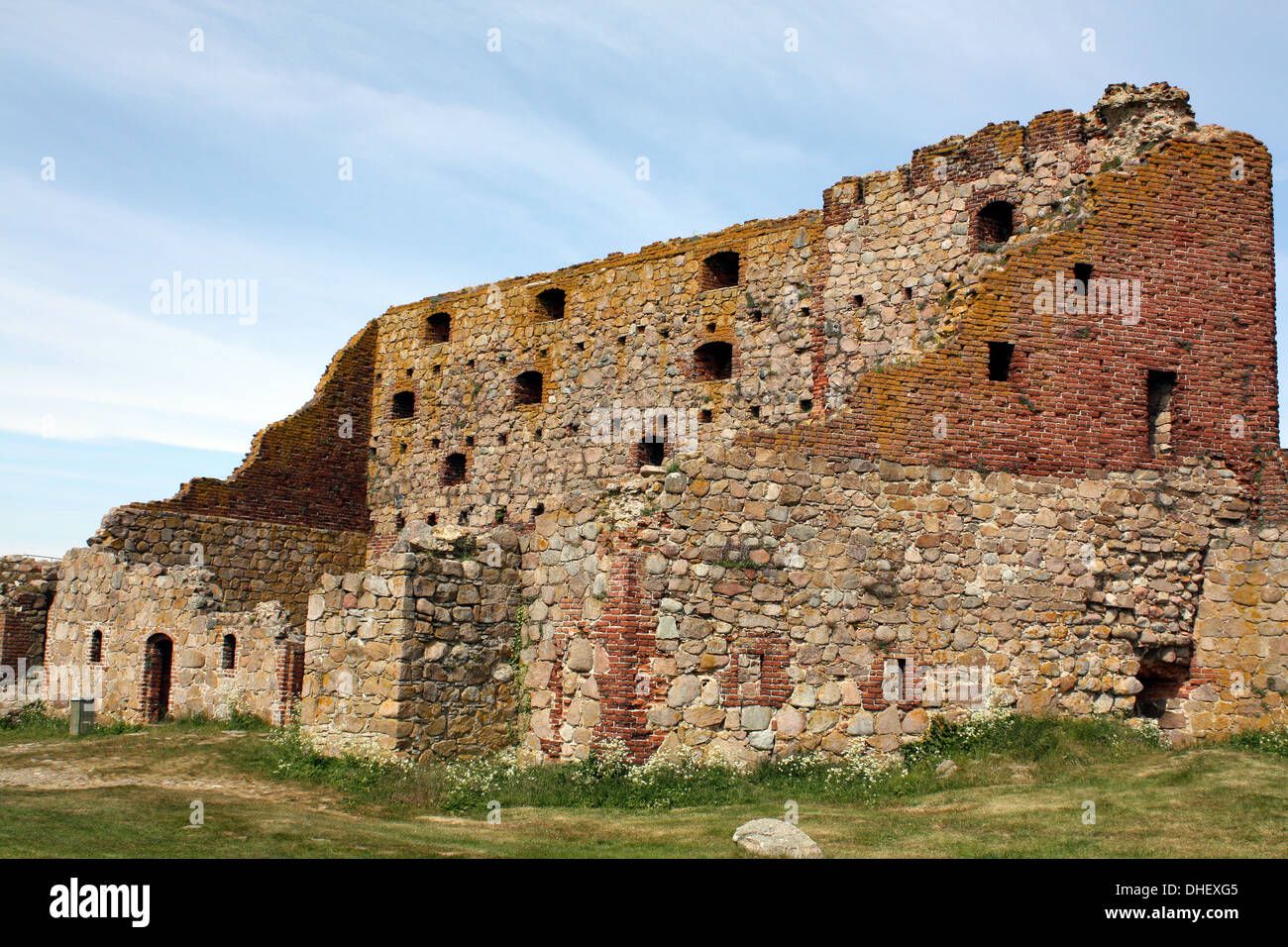 Rovine del Castello Hammershus sull'isola danese di Bornholm Foto Stock