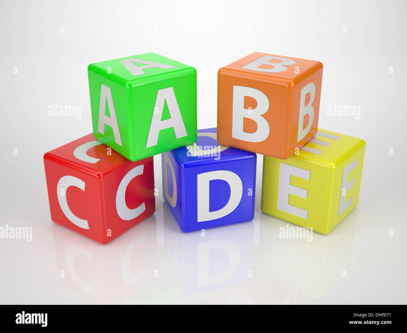 Le lettere da A ad E - Serie Letterdices Foto Stock