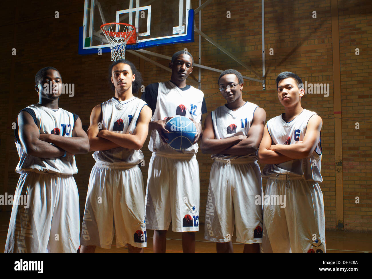 Ritratto della squadra di basket Foto Stock
