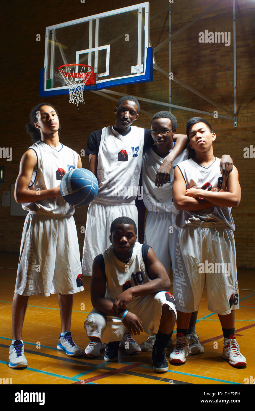 Ritratto della squadra di basket Foto Stock