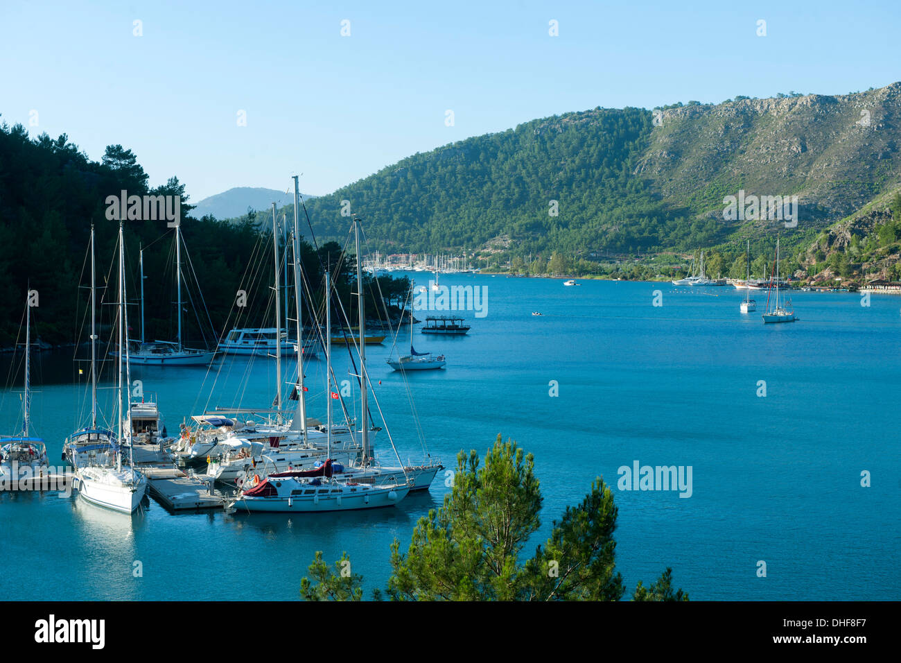 Turkiye, distretto di Mugla, Bozburun-Halbinsel, Orhaniye, Bucht von Kizkum, Foto Stock