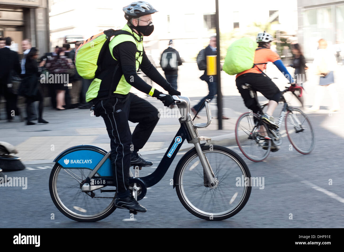 Inghilterra, Londra, Città, Barclays Cycle Hire, un noleggio di biciclette sistema istituito nel 2010 Foto Stock