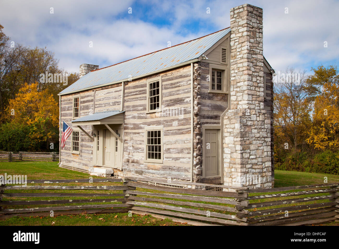 Gatlin Log House (b. 1830), a Crockett parco statale, Brentwood Tennessee, USA Foto Stock