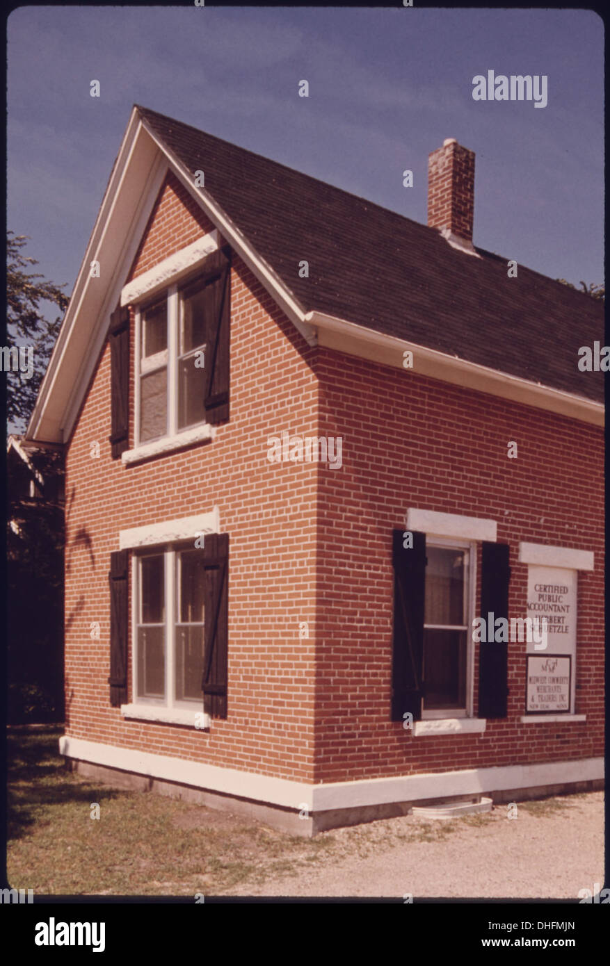 New Ulm, Minnesota, fondata nel 1854 da immigrati tedeschi, è conosciuta per la sua ricca storia culturale e le case unifamiliari che riflettono il patrimonio e la crescita della città. Foto Stock