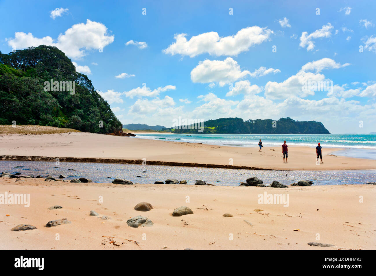 Spiaggia Dell' Acqua calda, Penisola di Coromandel, Nuova Zelanda Foto Stock