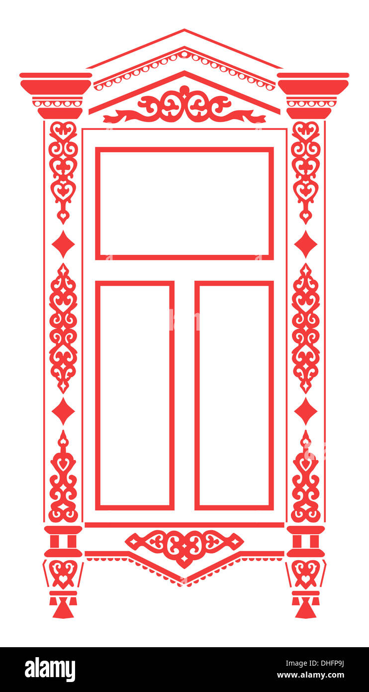 Il simbolo della cultura russa, in forma di tradizionale di windows. Foto Stock