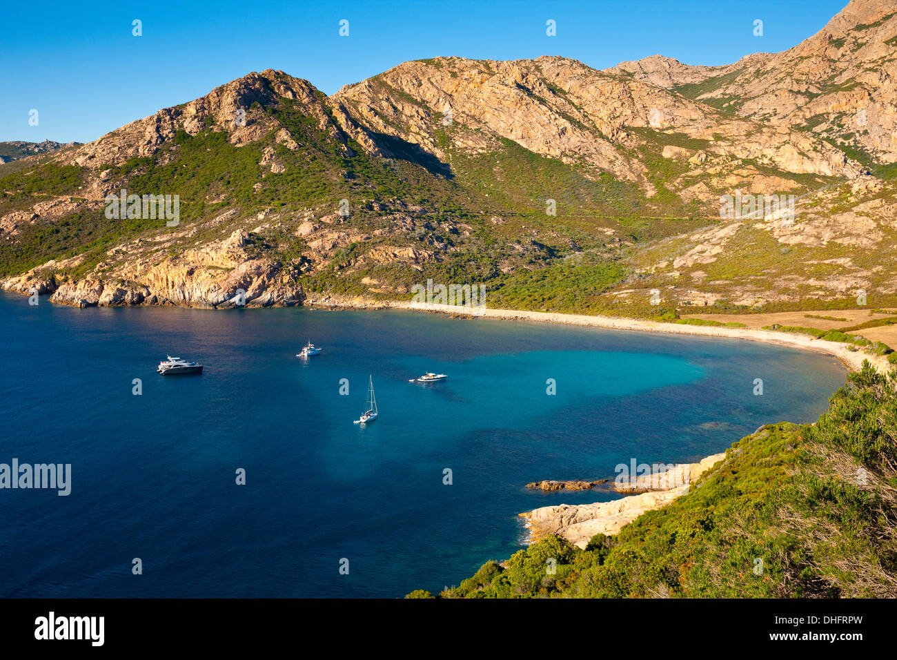 La riserva naturale di Scandola, riconosciuta dalle Nazioni Unite come un patrimonio mondiale naturale, Corsica, Francia, vicino a Porto Foto Stock
