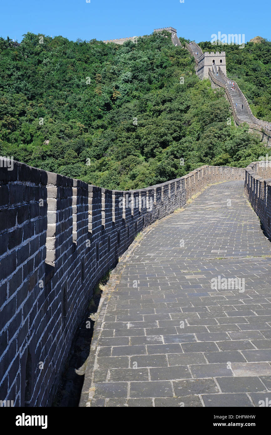 La Grande Muraglia della Cina in salita Foto Stock