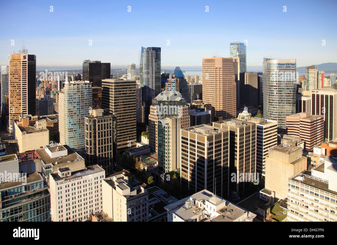 Canada Vancouver, skyline, vista aerea, Foto Stock