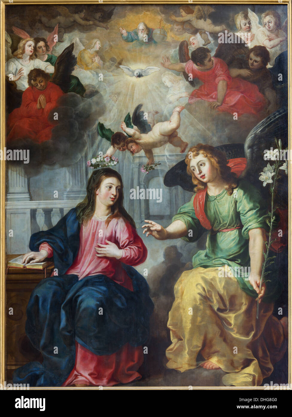 Anversa - l'Annunciazione. La vernice da Hendrick van Balen dall'anno 1615 in San Paolo la Chiesa (Paulskerk) Foto Stock