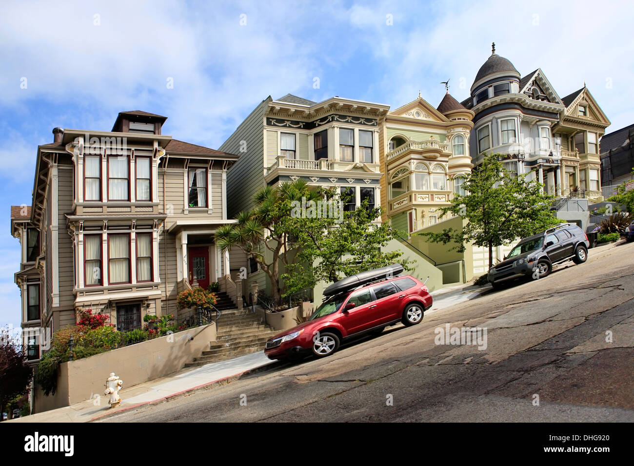 Alamos Square, il Painted Ladies. San Francisco (USA) Foto Stock