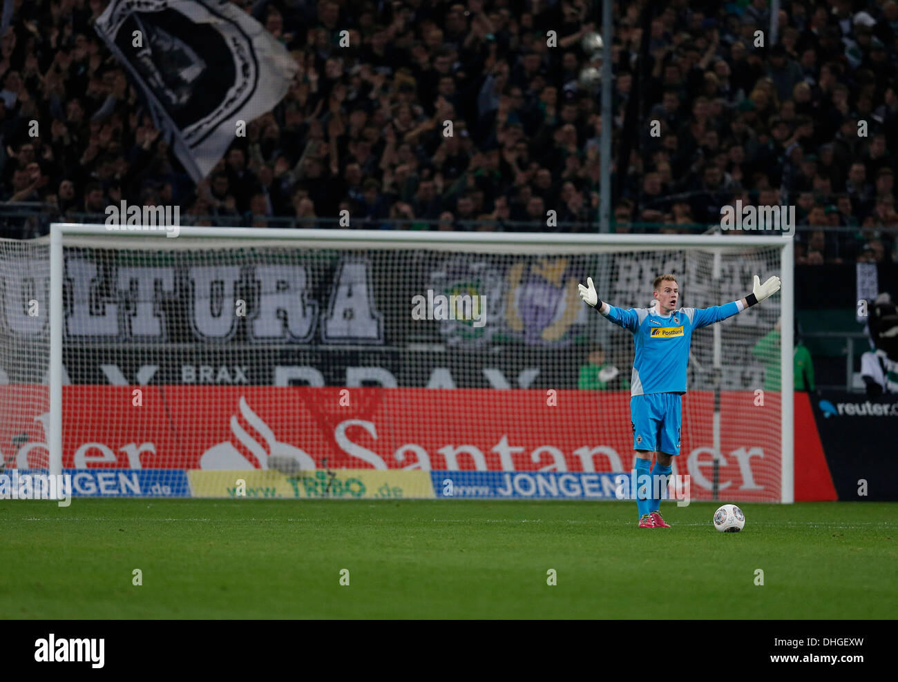 Calcio, calcio, Moenchengladbach , Deutschland , Germania 1.League, 1.Divisione, Giornata 12 Borussia Moenchengladbach- - 1. FC Norimberga (Nuernberg) 3-1 in Borussia-Park Stadium di Moenchengladbach o il 9 di novembre 2013 Goalkeeper Marc-andré TER STEGEN (MG) Foto : Norbert Schmidt Foto Stock