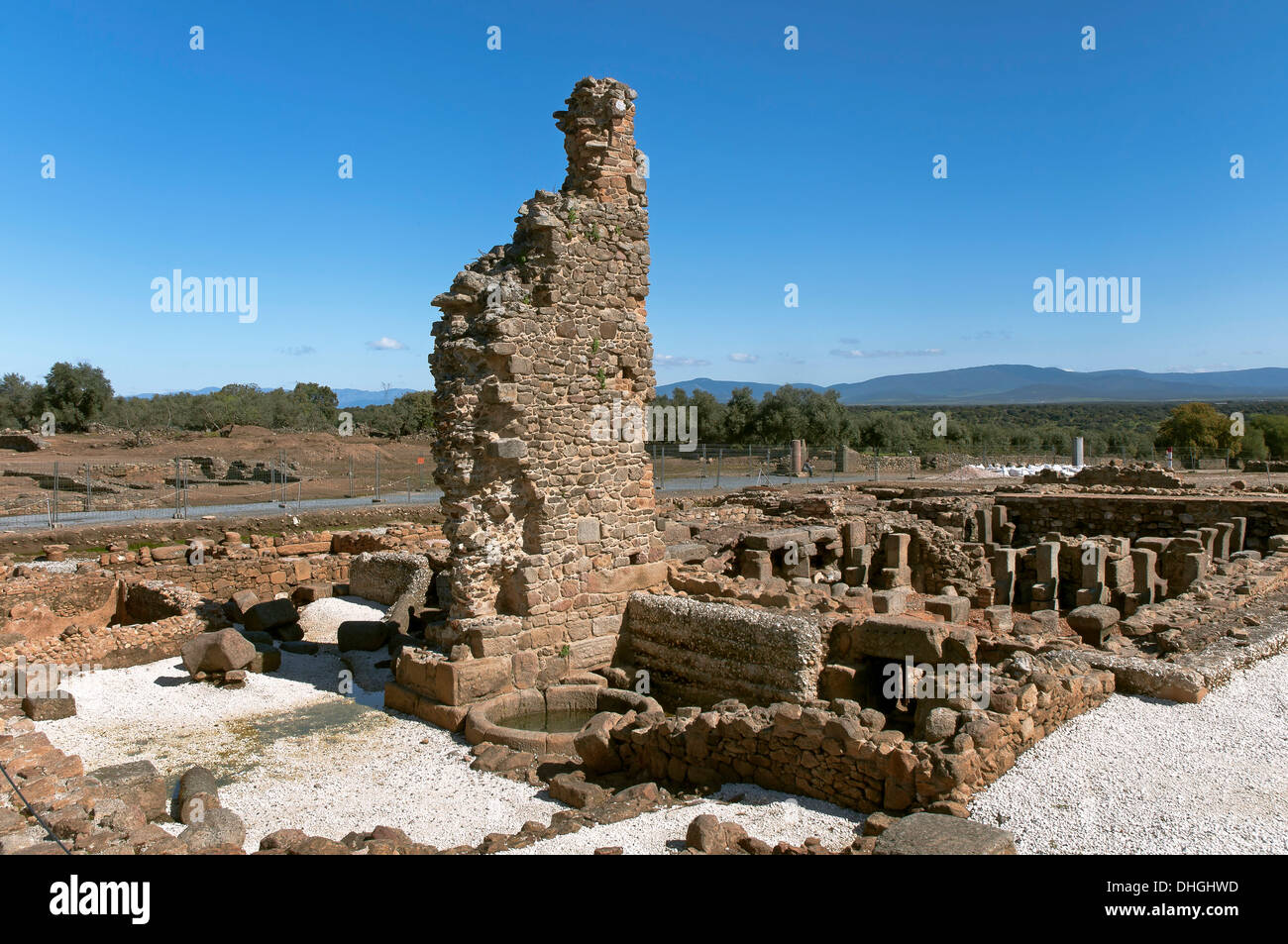 Le rovine romane di caparra, vecchi bagni termali, Guijo de Granadilla, Caceres-provincia, regione Estremadura, Spagna, Europa Foto Stock