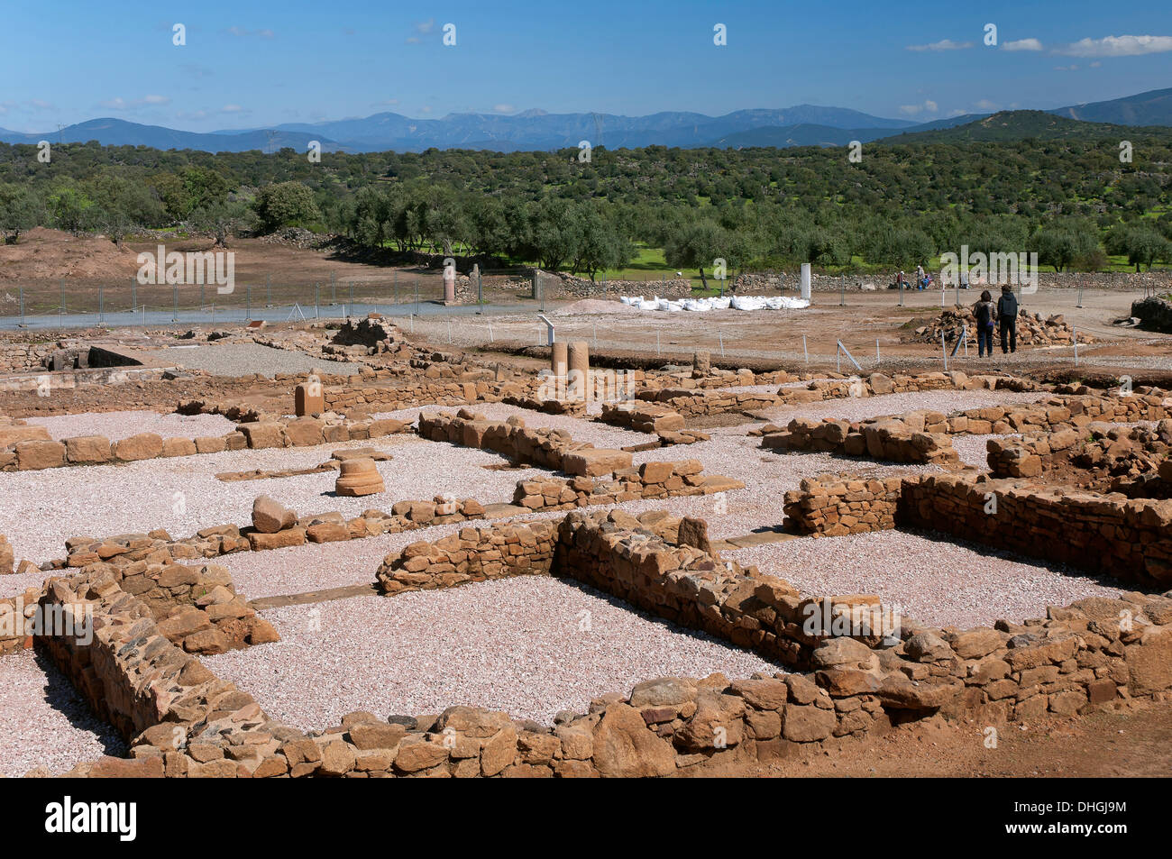 Le rovine romane di caparra, Guijo de Granadilla, Caceres-provincia, regione Estremadura, Spagna, Europa Foto Stock