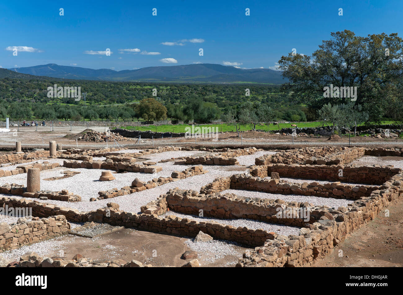 Le rovine romane di caparra, Guijo de Granadilla, Caceres-provincia, regione Estremadura, Spagna, Europa Foto Stock