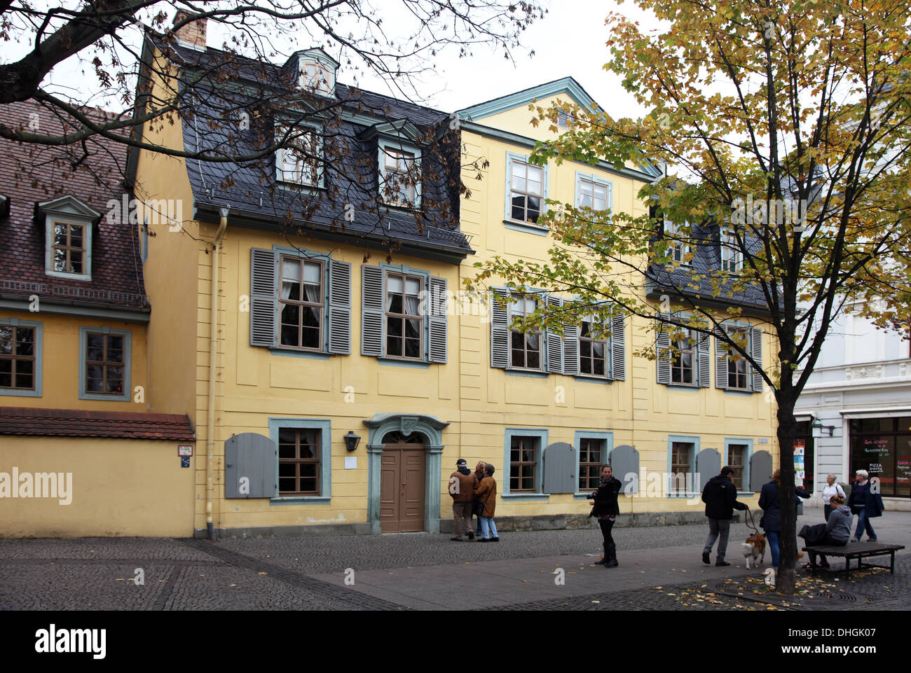 Case a schiera in Weimar in Germania Foto Stock