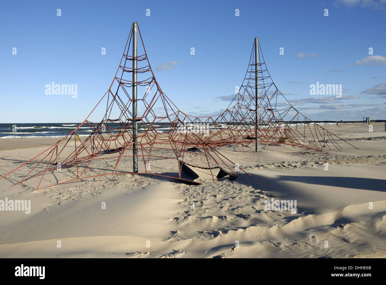 Telaio di arrampicata sulla spiaggia Ventspils Foto Stock