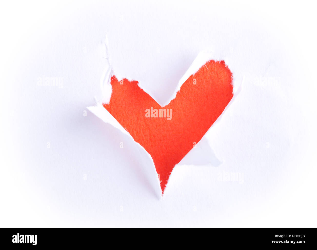 Carta rotto con forma di cuore Foto Stock