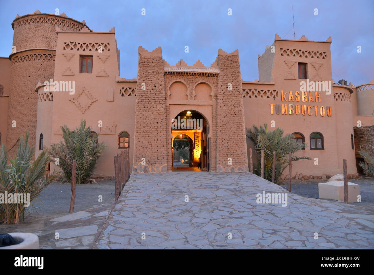 Kasbah Tombouctou Hotel, Merzouga, regione Meknès-Tafilalet, Marocco Foto Stock