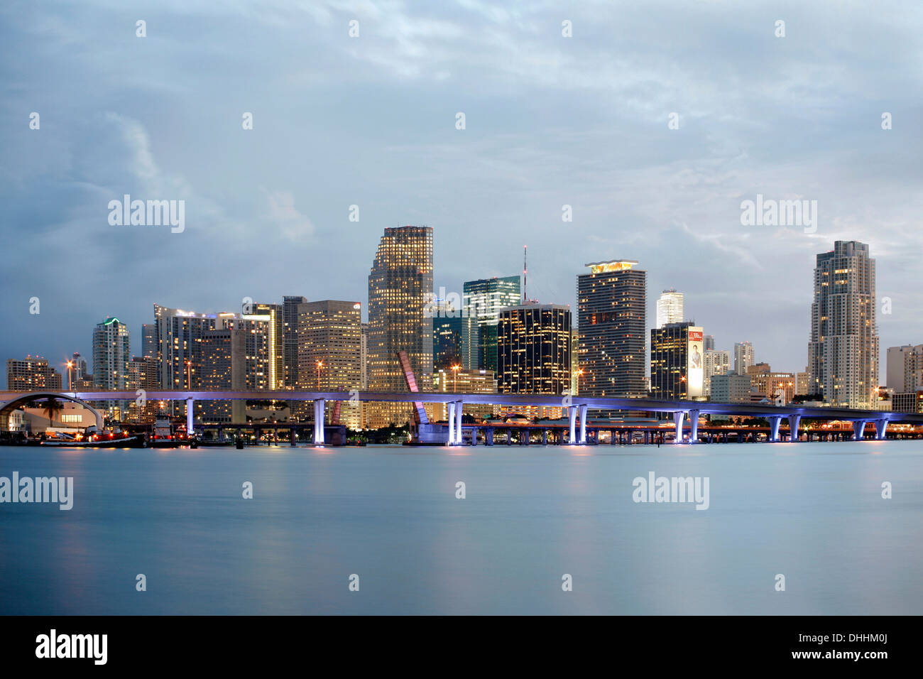 Skyline, Downtown Miami, Miami-Dade County, Florida, Stati Uniti Foto Stock