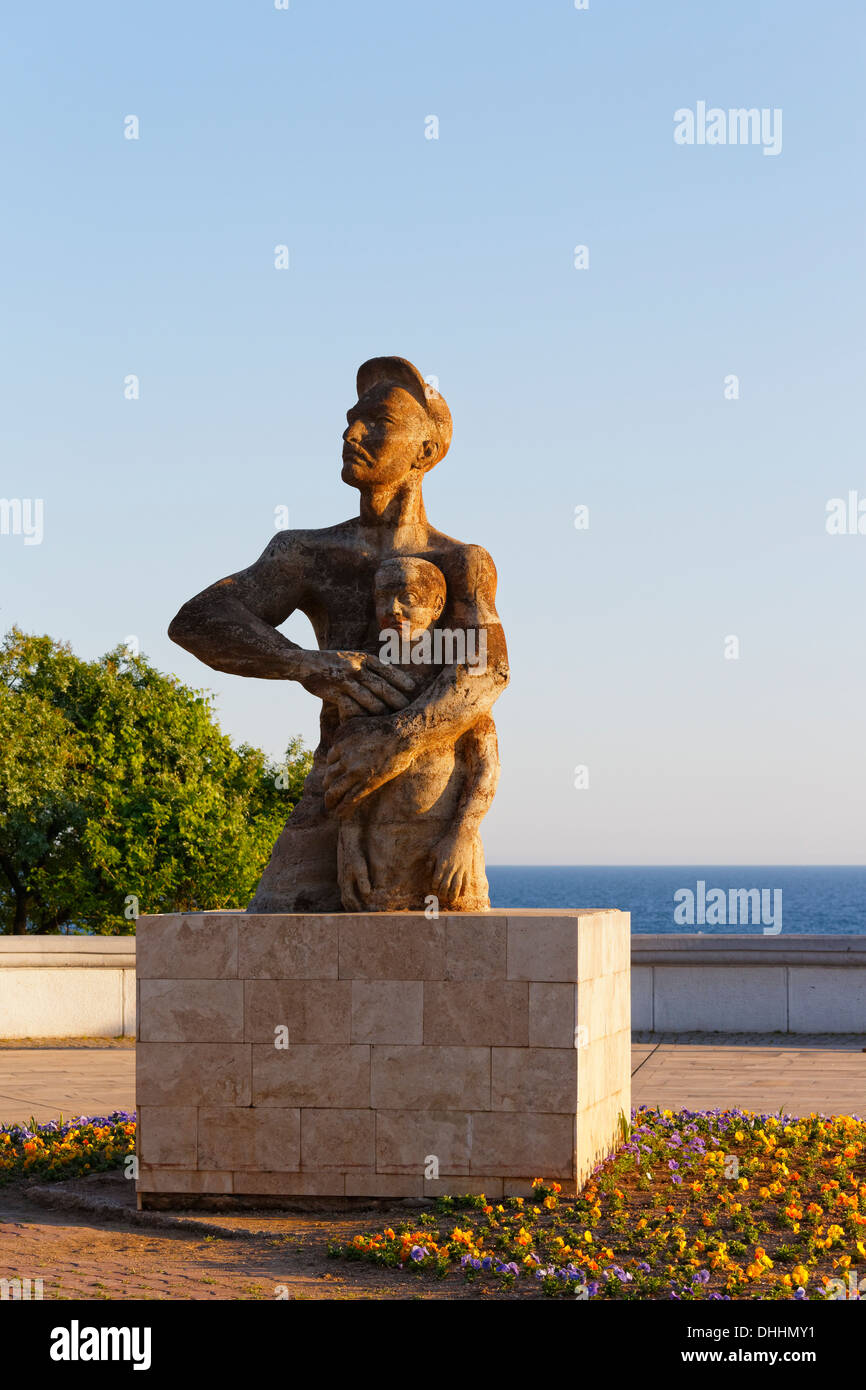 La scultura, il lavoratore e il figlio, da Zehra Koc, Antalya, Provincia di Antalya, Turchia Foto Stock