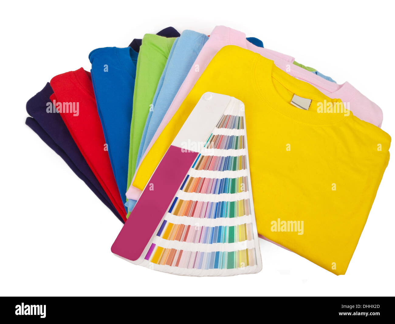 Grafico a colori e da sette fustellato t-shirts Foto Stock