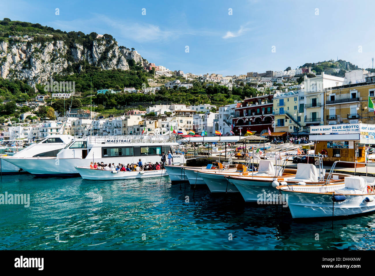 Il porto di Marina Grande di Capri, Campania, Italia Foto Stock