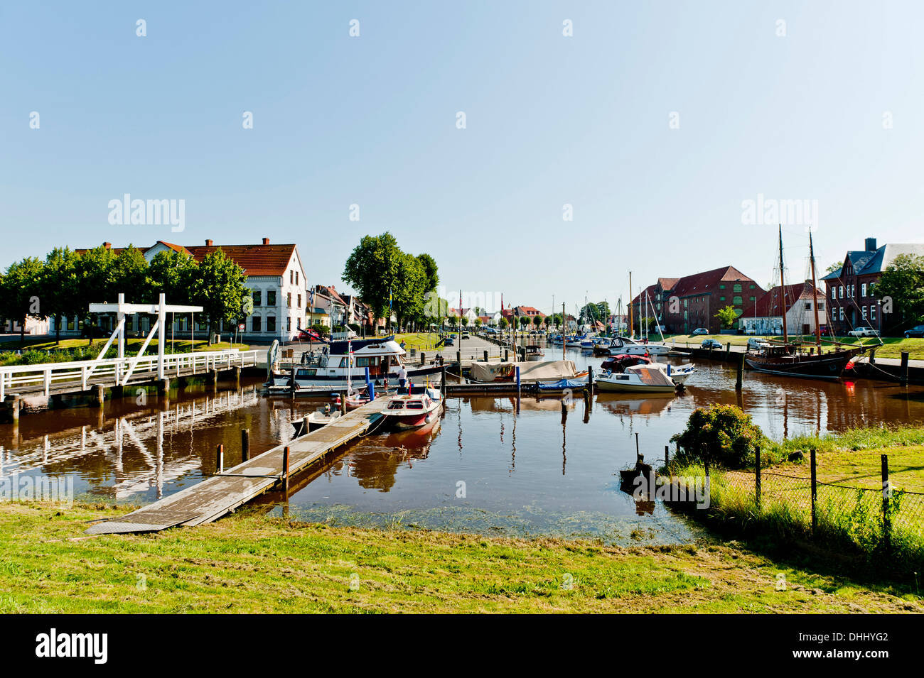 Porto antico di Toenning, Nordsee, Schleswig-Holstein, Germania Foto Stock