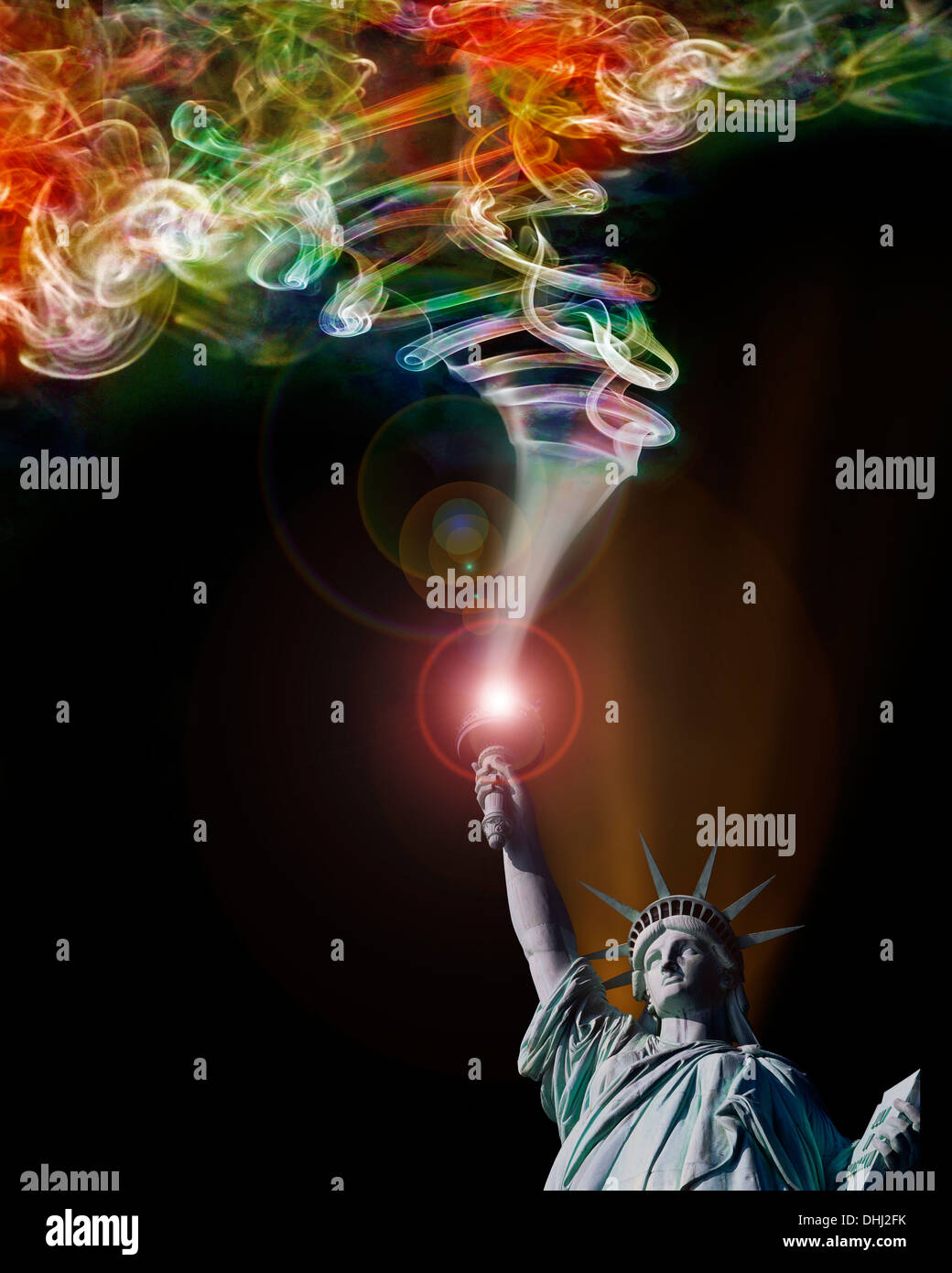 Arte digitale: la Statua della Libertà, New York, Stati Uniti d'America Foto Stock