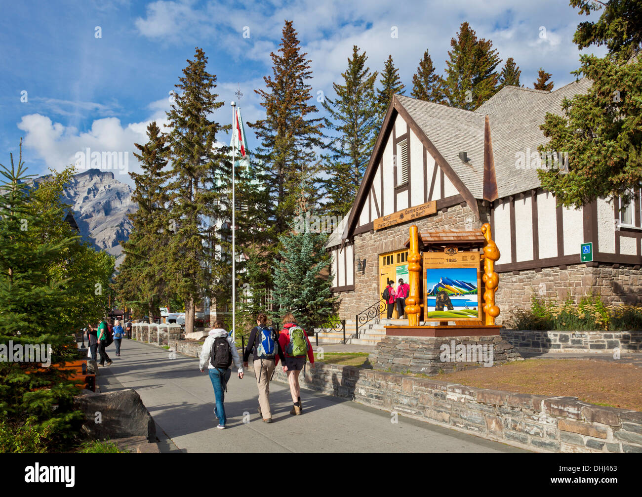 Ufficio informazioni turistiche Centro informazioni turistiche della città di Banff Parco Nazionale di Banff Canadian Rockies Alberta Canada Foto Stock