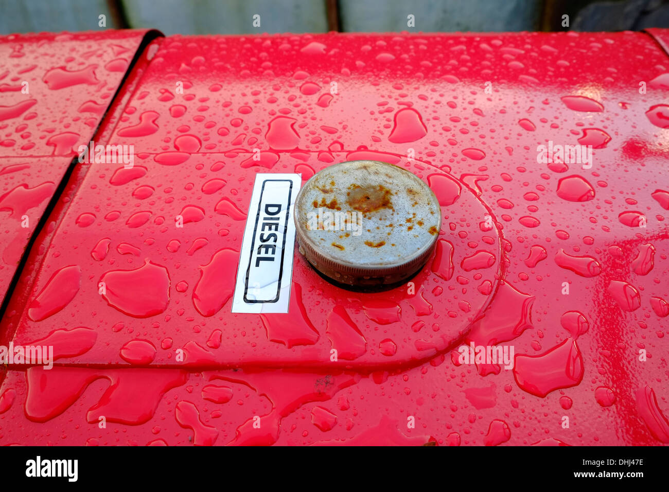 Dettaglio in primo piano di un trattore International Harvester restaurato. Devon, Regno Unito Foto Stock