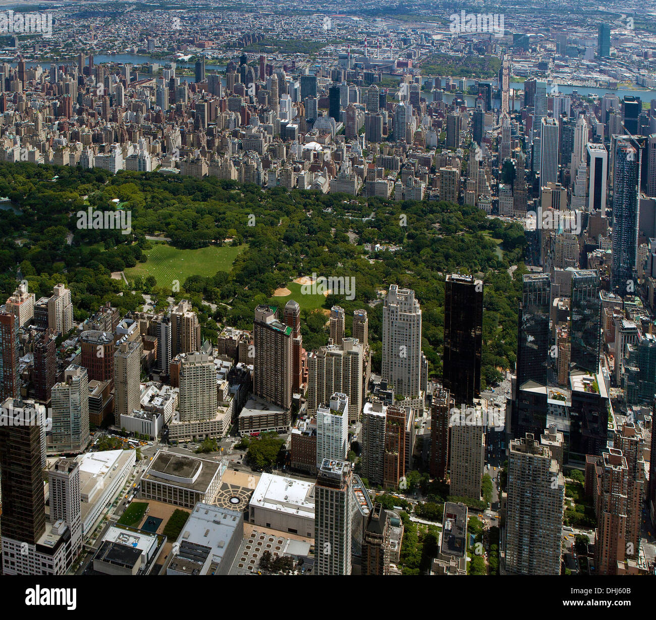 Fotografia aerea del Lincoln Center, Avery Fisher Hall, Central Park, Manhattan New York City Foto Stock