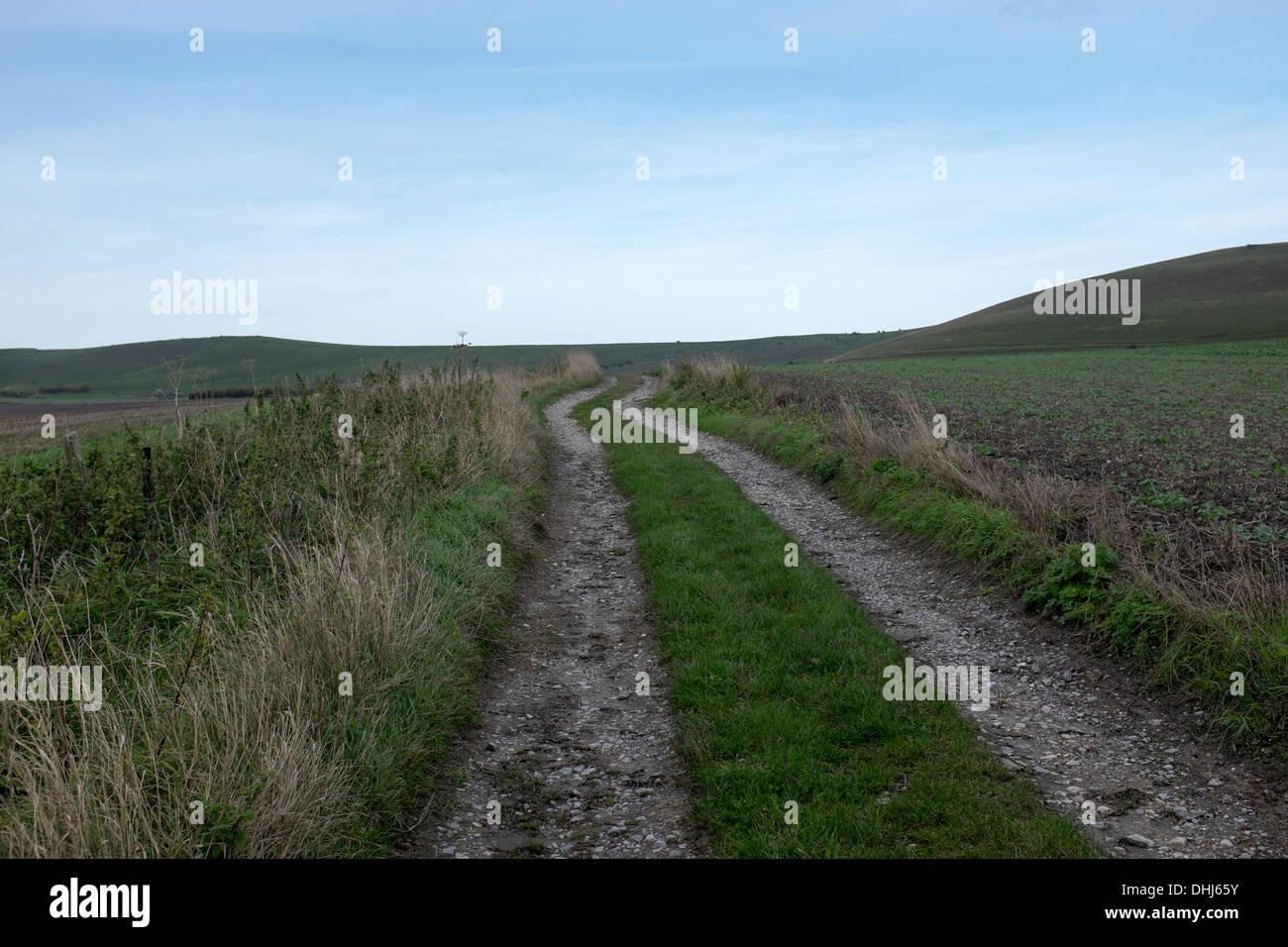 Le vie attraverso la campagna aperta Foto Stock