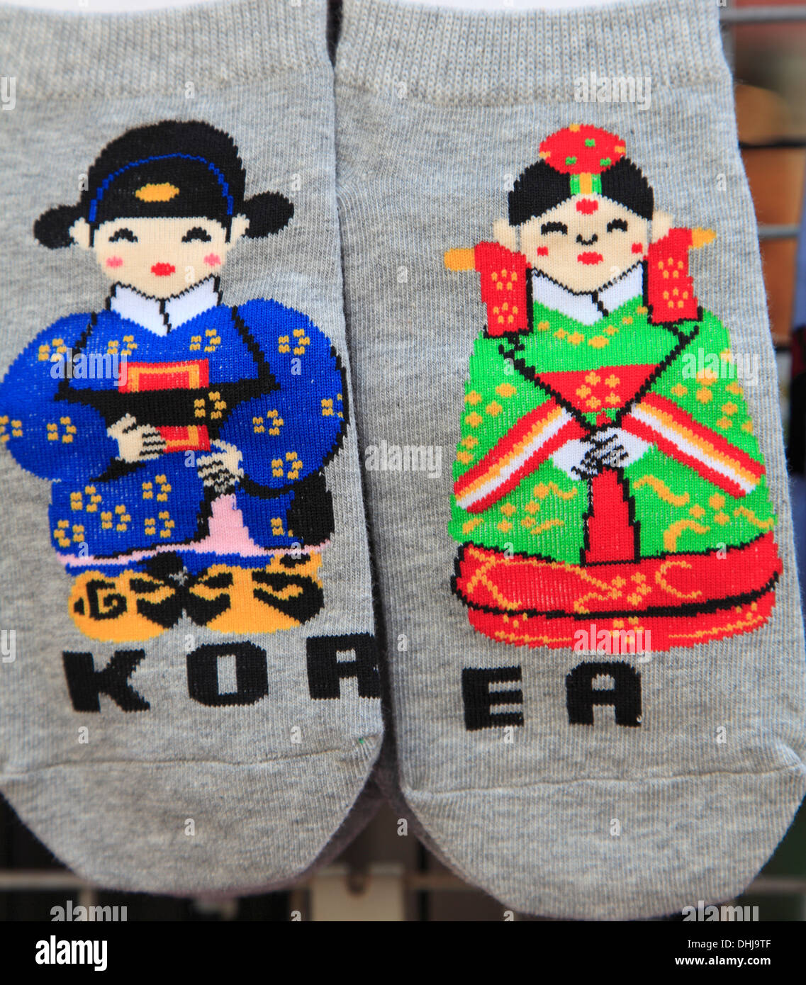 Corea del Sud, Seoul, Insa-dong, shop, calze, Foto Stock