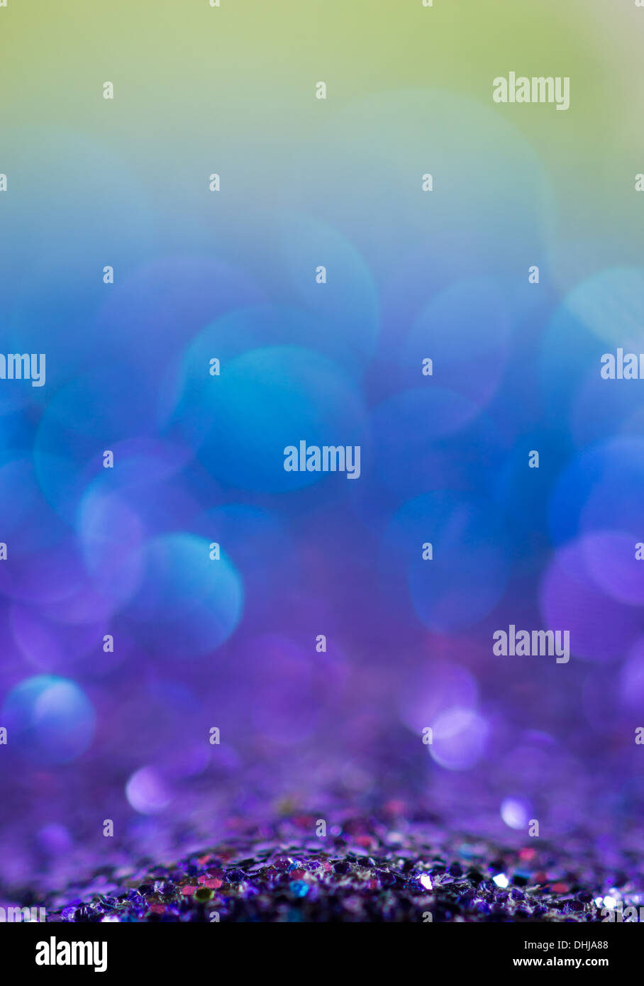 Glitter naturale sfondo bokeh di fondo. Molto leggera profondità di campo Foto Stock