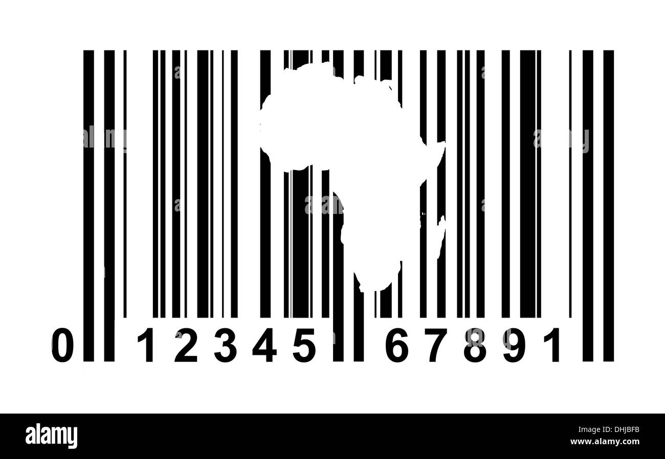 Africa shopping codice a barre isolate su sfondo bianco. Foto Stock Africa shopping codice a barre isolate su sfondo bianco. Foto Stock