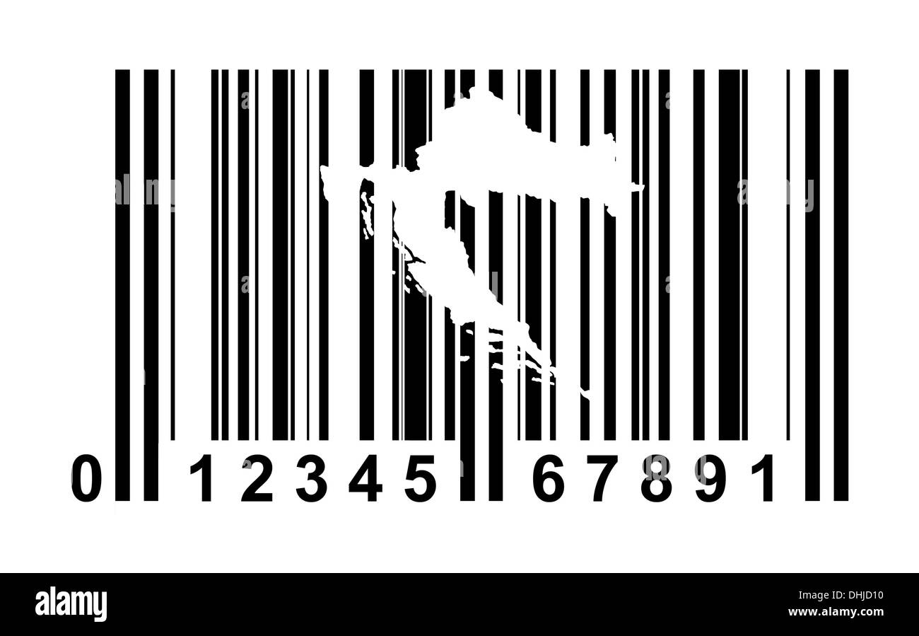 Croazia shopping codice a barre isolate su sfondo bianco. Foto Stock