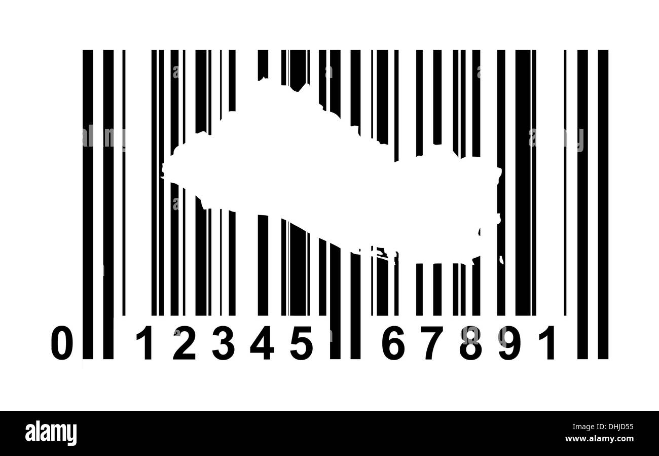 El Salvador shopping codice a barre isolate su sfondo bianco. Foto Stock