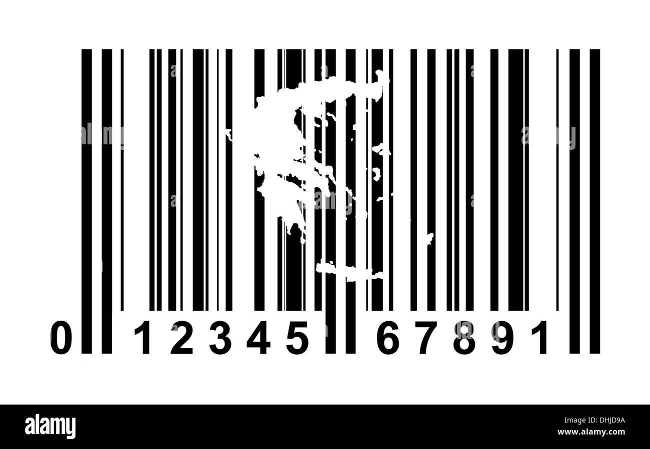 Grecia shopping codice a barre isolate su sfondo bianco. Foto Stock