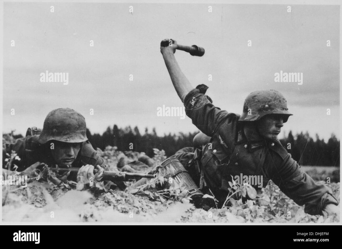 Questa fotografia mostra le truppe tedesche durante l'invasione della Russia del 1941, un evento chiave nella seconda guerra mondiale durante le campagne sul fronte orientale. Foto Stock